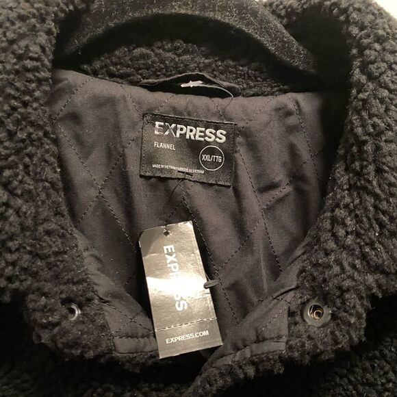 Express Sherpa Shirt Jacket NWT - Picture 5 of 6
